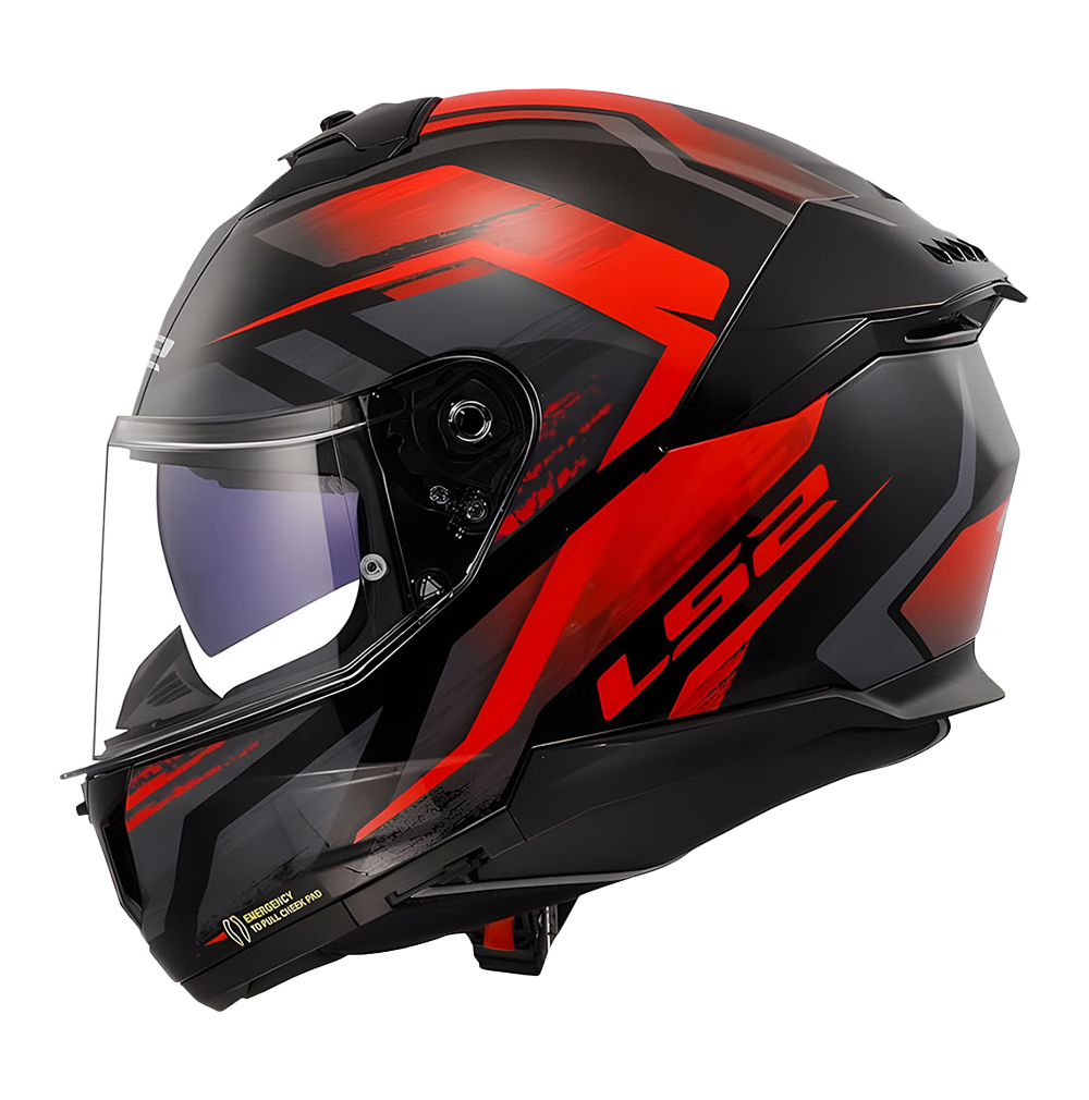 CASCO LS2 FF808 FURY NEGRO MATE/ROJO 